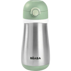 BEABA® Strohhalmbecher Aus Edelstahl 350ml - Salbeigrün