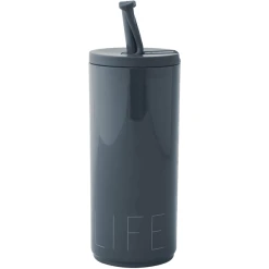 Design Letters Reisebecher Mit Strohhalm 500 Ml In Blau