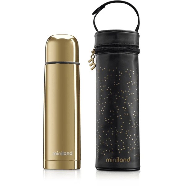 Miniland Deluxe Thermos Thermosflasche Mit Isoliertasche Gold 500ml 1 Miniland Deluxe Thermos Thermosflasche Mit Isoliertasche Gold 500ml