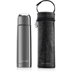 Miniland Deluxe Thermos Thermosflasche Mit Isoliertasche Silber 500ml