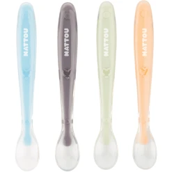 Nattou Silikonset 4 Löffel + Case
