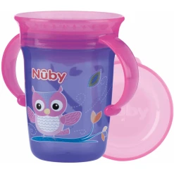 Nuby Nûby 360° Trinklerntasse Trinklernflasche Aus Tritan WONDER CUP 240 Ml In Lila
