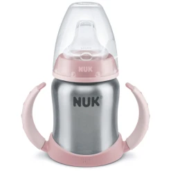 NUK Learner Cup Edelstahl Rosa Stainless Steel 125 Ml Silikon