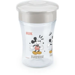 NUK Trinklernbecher Magic Cup Mickey Mouse Mit 360°-Trinkrand Ab Dem 8. Monat, 230 Ml Grau
