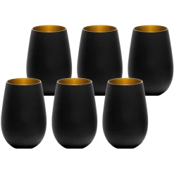 Stölze Lausitz Becher Elements 465 Ml 6er Set Schwarz-gold